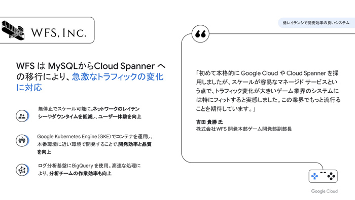 Google Cloudのライブサービスゲームをターゲットにした取り組み